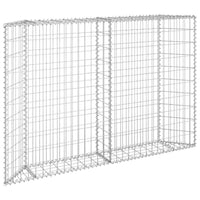 Gabion Raised Flower Bed Planter, Angled Geometric Silver Steel, 59 Inch - BM340515