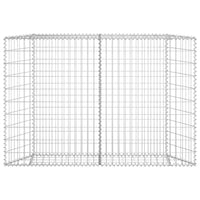 Gabion Raised Flower Bed Planter, Angled Geometric Silver Steel, 59 Inch - BM340515