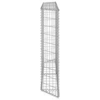 Gabion Raised Flower Bed Planter, Angled Geometric Silver Steel, 59 Inch - BM340515
