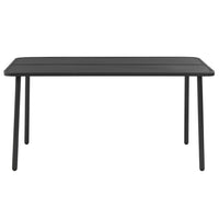 Outdoor Dining Table, Gray Powder-Coated Steel, Rectangular 59 Inch Top - BM340518