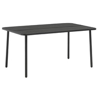 Outdoor Dining Table, Gray Powder-Coated Steel, Rectangular 59 Inch Top - BM340518