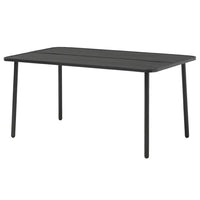 Outdoor Dining Table, Gray Powder-Coated Steel, Rectangular 59 Inch Top - BM340518