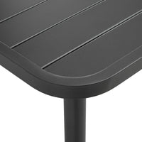 Outdoor Dining Table, Gray Powder-Coated Steel, Rectangular 59 Inch Top - BM340518