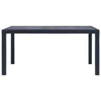 Garden Dining Table, UV and Water-Resistant, Anthracite Gray Finish, 59 Inch - BM340519