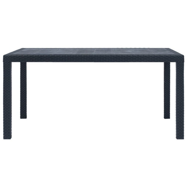 Garden Dining Table, UV and Water-Resistant, Anthracite Gray Finish, 59 Inch - BM340519