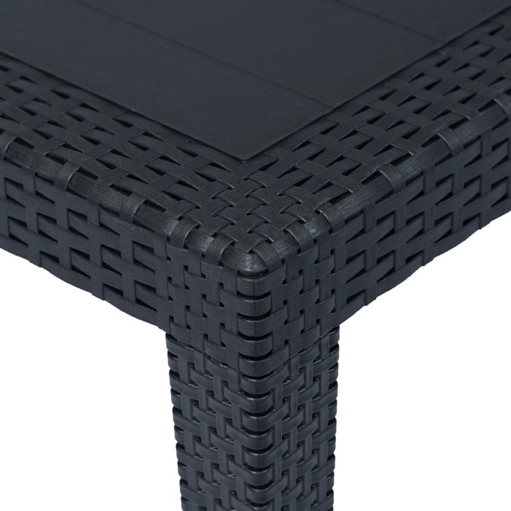 Garden Dining Table, UV and Water-Resistant, Anthracite Gray Finish, 59 Inch - BM340519