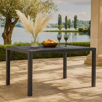 Garden Dining Table, UV and Water-Resistant, Anthracite Gray Finish, 59 Inch - BM340519
