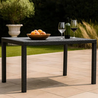 Garden Dining Table, UV and Water-Resistant, Anthracite Gray Finish, 59 Inch - BM340519
