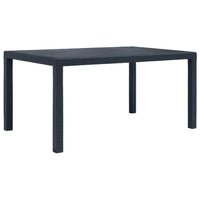 Garden Dining Table, UV and Water-Resistant, Anthracite Gray Finish, 59 Inch - BM340519