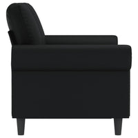 2 Seater Sofa, Nailhead Trim Black Faux Leather Cushions, 60 Inch - BM340520