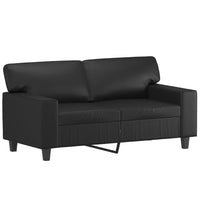 Living Room Sofa, Black Faux Leather Cushions, 61 Inch 2 Seater - BM340522