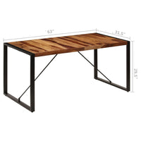 Rezza Dining Table, 63 Inch Brown Solid Mango Wood Top, Black Steel - BM340523