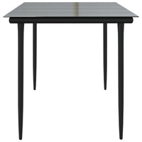 Lizza Outdoor Dining Table, 63 Inch Tempered Glass, Black Steel - BM340524
