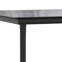 Lizza Outdoor Dining Table, 63 Inch Tempered Glass, Black Steel - BM340524