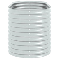 Eline Outdoor Raised Garden Bed, Silver Steel, Ribbed Design, 63 Inch - BM340525