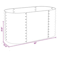 Eline Outdoor Raised Garden Bed, Silver Steel, Ribbed Design, 63 Inch - BM340525