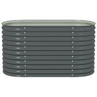 Eline Outdoor Raised Garden Bed, Gray Steel, Ribbed Design, 63 Inch - BM340526