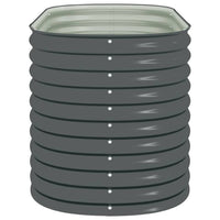 Eline Outdoor Raised Garden Bed, Gray Steel, Ribbed Design, 63 Inch - BM340526