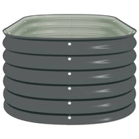 Eline Outdoor Raised Garden Bed, Gray Steel, Ribbed Design, 63 Inch - BM340527