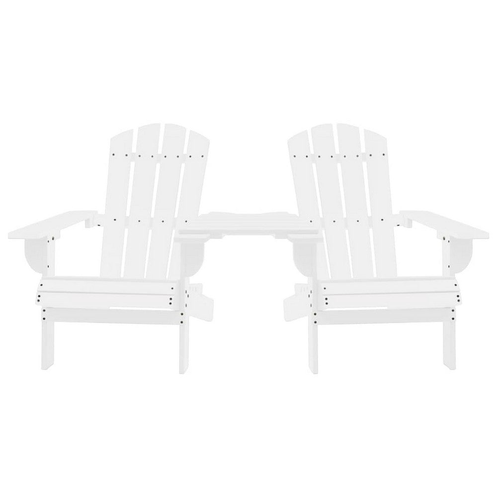 Adirondack Garden Chair, White Solid Fir Wood Frame, Slatted Panels - BM340528