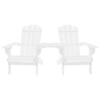 Adirondack Garden Chair, White Solid Fir Wood Frame, Slatted Panels - BM340528