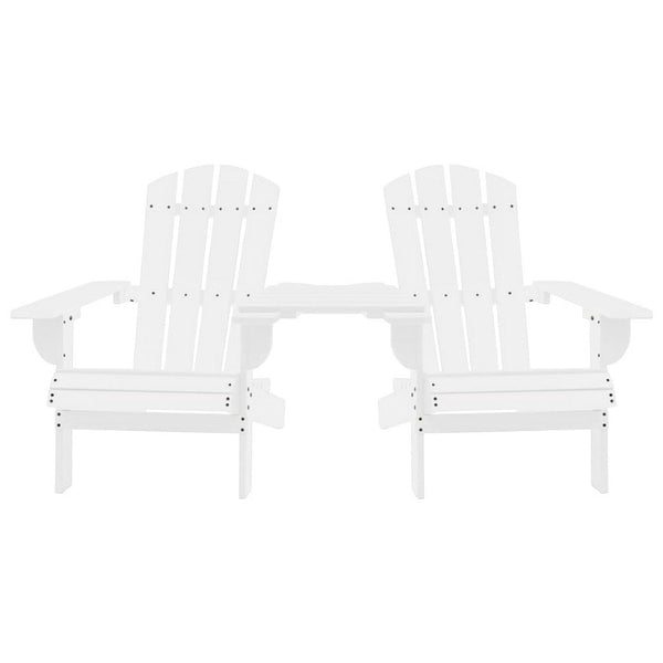 Adirondack Garden Chair, White Solid Fir Wood Frame, Slatted Panels - BM340528