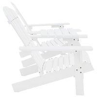 Adirondack Garden Chair, White Solid Fir Wood Frame, Slatted Panels - BM340528