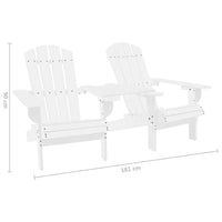 Adirondack Garden Chair, White Solid Fir Wood Frame, Slatted Panels - BM340528