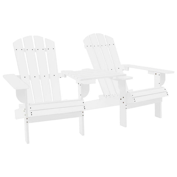 Adirondack Garden Chair, White Solid Fir Wood Frame, Slatted Panels - BM340528