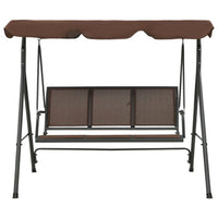 Outdoor Patio Swing Bench, Brown Powder-Coated Steel, Brown, 70 Inch - BM340530