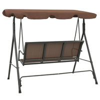 Outdoor Patio Swing Bench, Brown Powder-Coated Steel, Brown, 70 Inch - BM340530