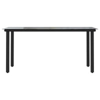 Lizza Modern Outdoor Dining Table, 63 Inch Black Powder Coated Steel - BM340532