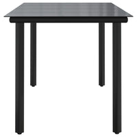 Lizza Modern Outdoor Dining Table, 63 Inch Black Powder Coated Steel - BM340532
