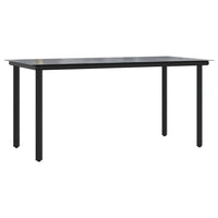 Lizza Modern Outdoor Dining Table, 63 Inch Black Powder Coated Steel - BM340532