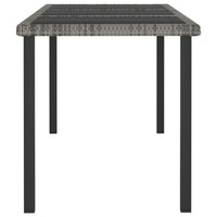 Garden Outdoor Dining Table, Powder Coated Gray Poly Rattan, Metal, 71 Inch - BM340533