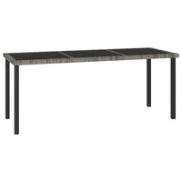 Garden Outdoor Dining Table, Powder Coated Gray Poly Rattan, Metal, 71 Inch - BM340533
