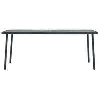 Outdoor Dining Table, Slate Gray Steel, Sleek Legs, Rectangular 71 Inch - BM340534