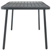Outdoor Dining Table, Slate Gray Steel, Sleek Legs, Rectangular 71 Inch - BM340534