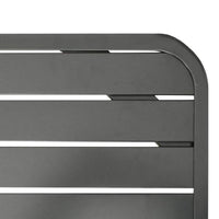 Outdoor Dining Table, Slate Gray Steel, Sleek Legs, Rectangular 71 Inch - BM340534