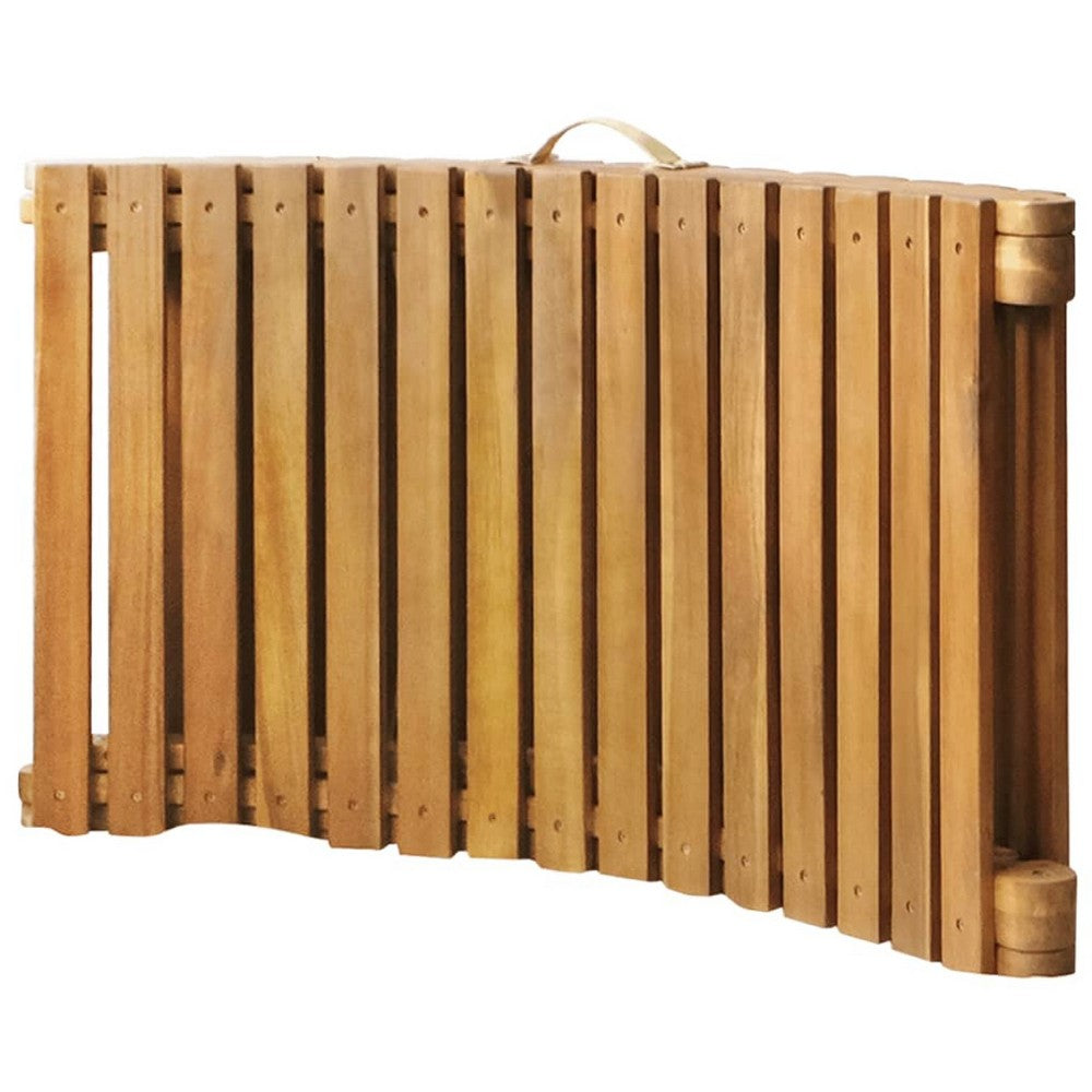 Sunlounger Chaise, Brown Solid Acacia Wood, Foldable Design, 72 Inch - BM340536
