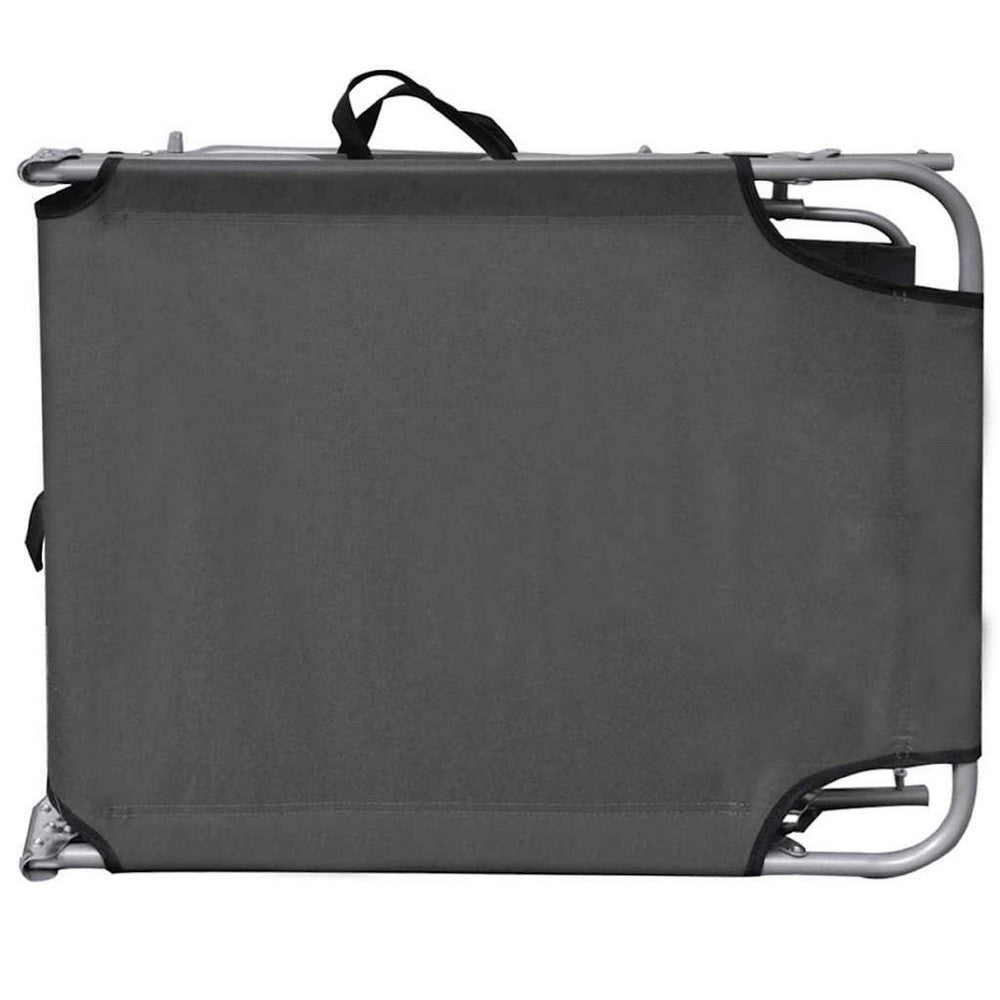 Joanna Sun Lounger Chaise, Gray Fabric, Powder-Coated Steel 75 Inch - BM340537