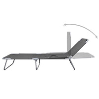 Joanna Sun Lounger Chaise, Gray Fabric, Powder-Coated Steel, 74 Inch - BM340538
