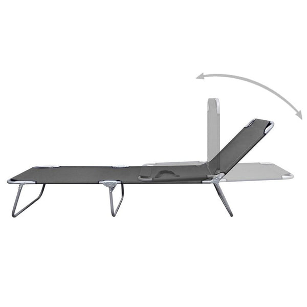 Joanna Sun Lounger Chaise, Gray Fabric, Powder-Coated Steel, 74 Inch - BM340538