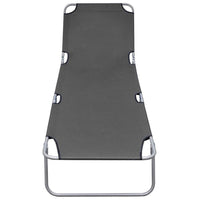 Joanna Sun Lounger Chaise, Gray Fabric, Powder-Coated Steel, 74 Inch - BM340538