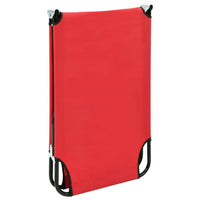 Outdoor Chaise Lounger, Red Polyester, Black Powder-Coated Steel, 75 Inch - BM340539