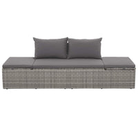 Shane Outdoor Daybed, Gray Poly Rattan, Fabric Cushions, 77 Inch - BM340542