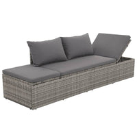 Shane Outdoor Daybed, Gray Poly Rattan, Fabric Cushions, 77 Inch - BM340542