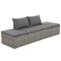 Shane Outdoor Daybed, Gray Poly Rattan, Fabric Cushions, 77 Inch - BM340542