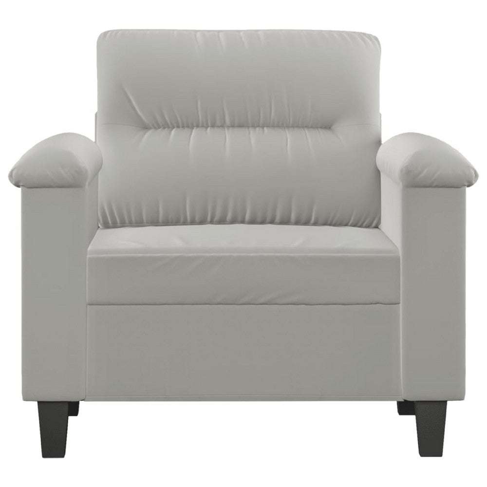 Sofa Chair, Gray Microfiber, Tapered BLock Legs, 35 Inch - BM340547
