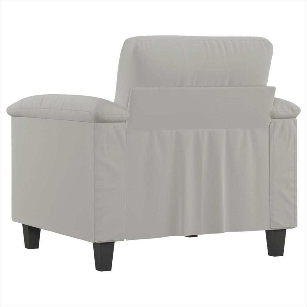 Sofa Chair, Gray Microfiber, Tapered BLock Legs, 35 Inch - BM340547